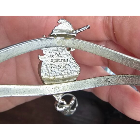 Unicorn Heart Slave Bracelet w Ring Silver Tone Crushed Turquoise Sz 6.5 EGE 90 - Picture 5 of 5